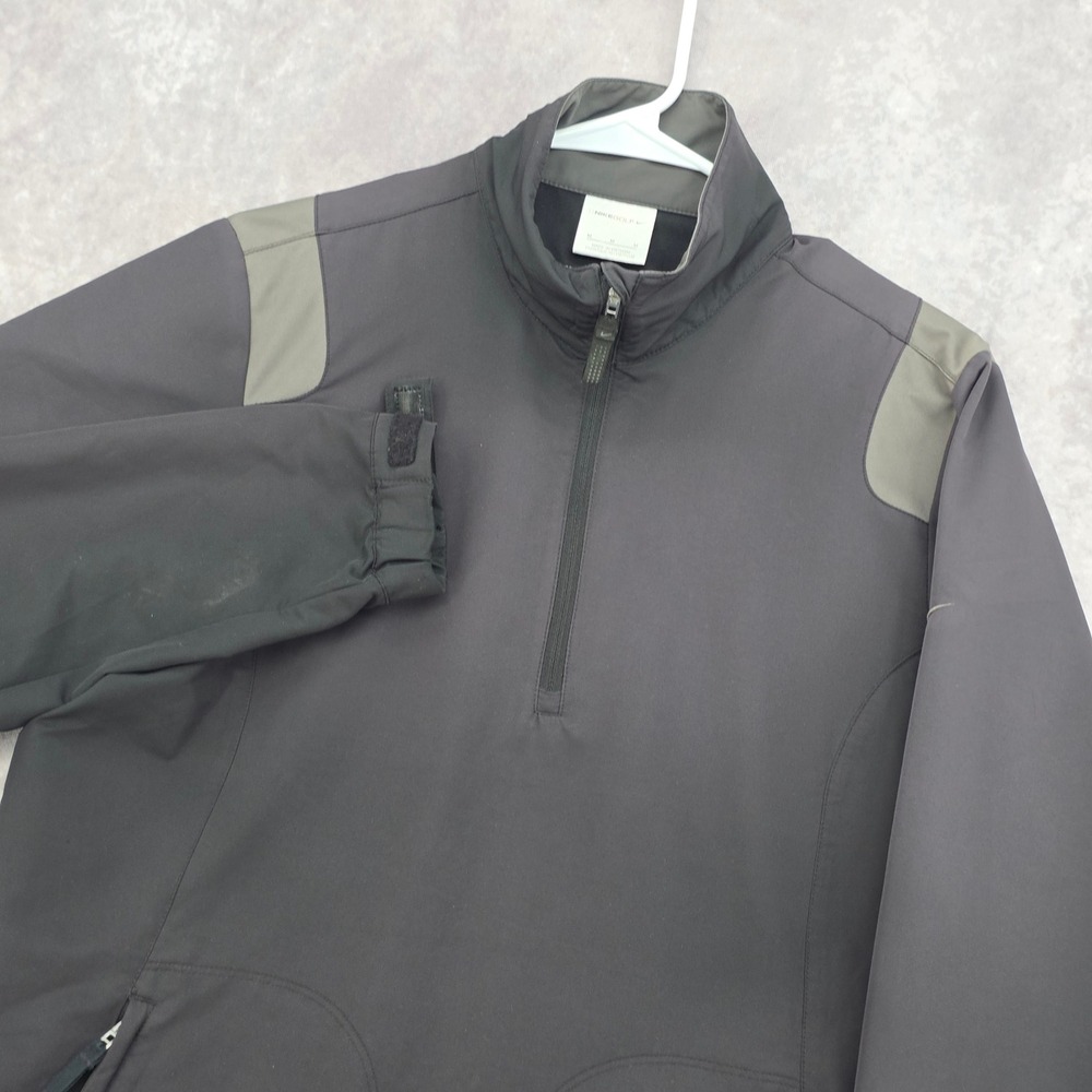 Nike Golf Mens M Black Gray Quarter Zip Pullover Jacket Lightweight Sun Fade